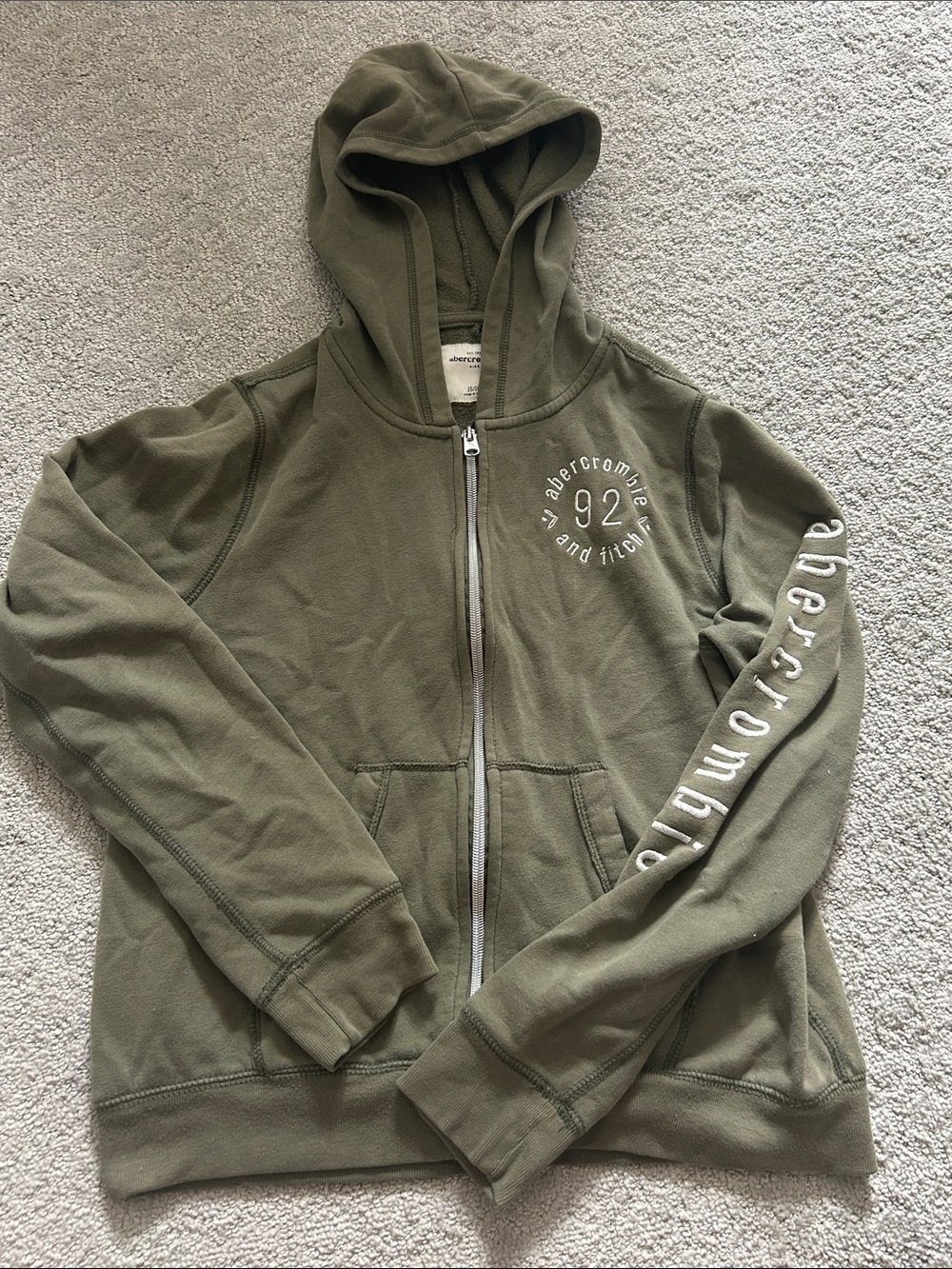 Vintage Abercrombie Olive Zip Hoodie Jacket